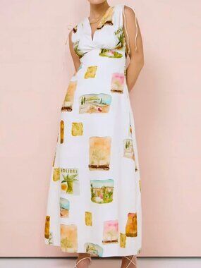 TFY Collection NWT White Maxi Dress Holiday Joshua Tree Print